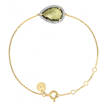  Olive Quartz And Diamonds Yellow Gold Alma Bracelet