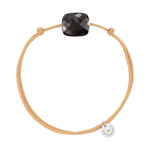  Bracelet, Hypersthene Moonstone, Golden Beige Cord