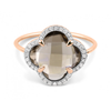 Bague, Quartz Fume, Diamants, Or Rose