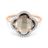 Ring, Smoky Quartz, Diamonds, Rose Gold