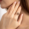 Bague, Quartz Fume, Diamants, Or Rose