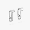 Move Uno pavé earrings Move Uno pavé-set diamond earrings in white gold