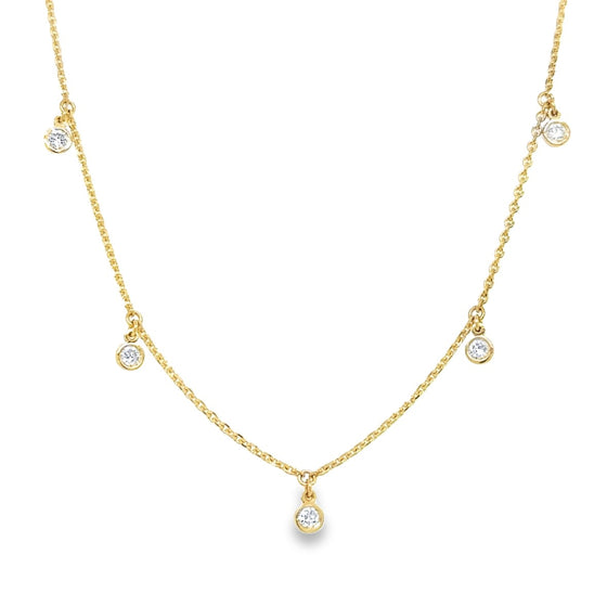 LE LIEN necklace yellow gold - 5 diamonds