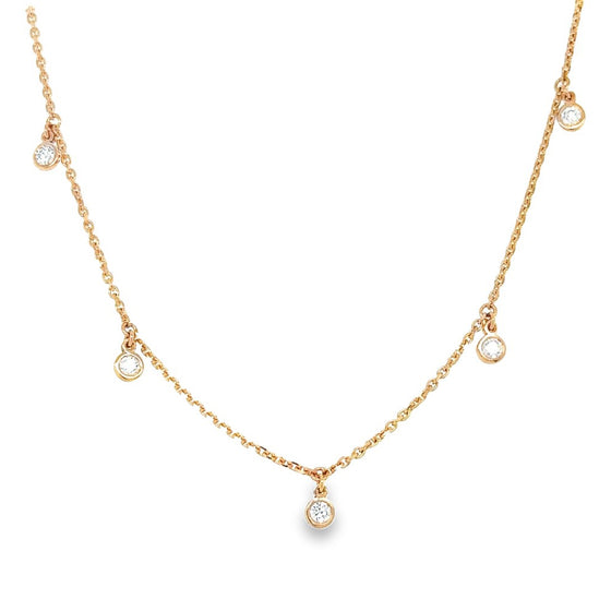 LE LIEN necklace rose gold - 5 diamonds