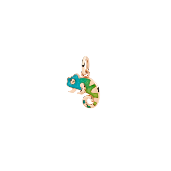 Rose Gold & Enamel Chameleon Charm