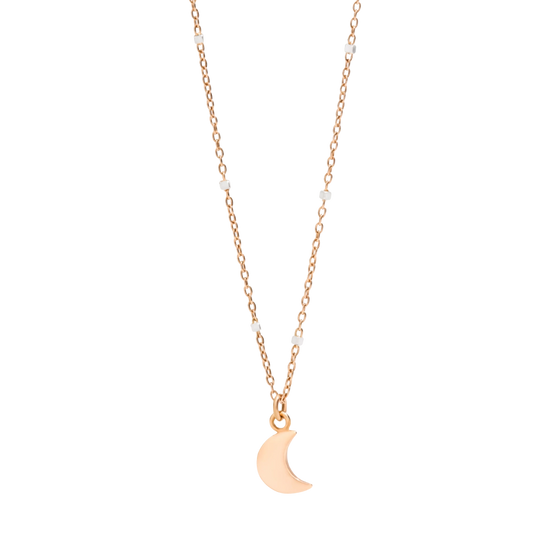 Collier Mini Lune Or Rose