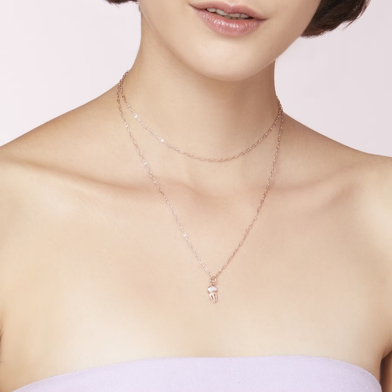 Rose Gold & Enamel Jellyfish Charm