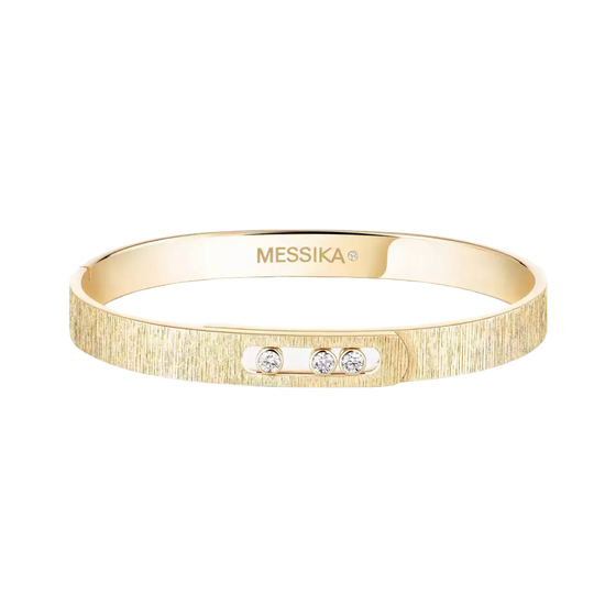 Move Noa Ciselé Bangle Yellow Gold Diamond Bracelet