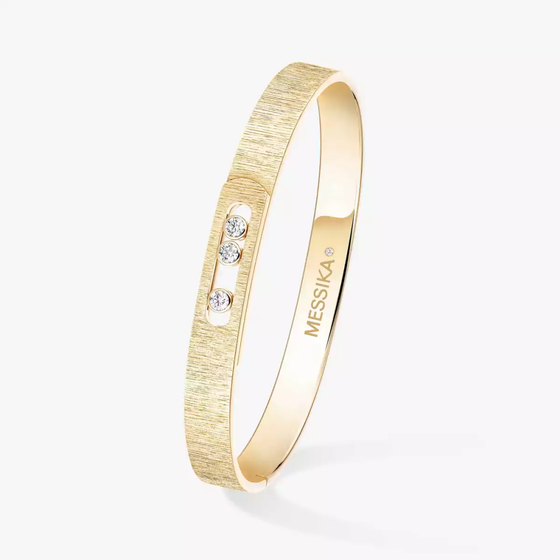Move Noa Ciselé Bangle Yellow Gold Diamond Bracelet