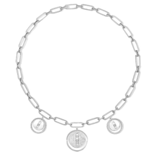  White Gold Diamond Necklace Lucky Move Charms Choker