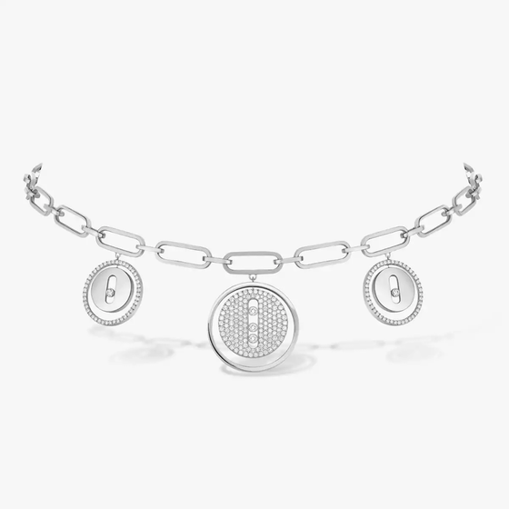 Choker Lucky Move Charms Collier Diamant Or Blanc