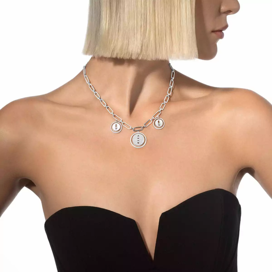 Choker Lucky Move Charms Collier Diamant Or Blanc