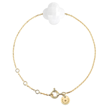  Bracelet, White Agate, Yellow Gold