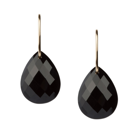 Earrings, Onyx, Yellow Gold