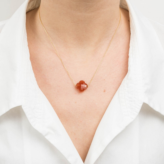 Collier, Cornaline, Or Jaune