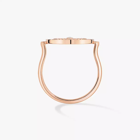 Lucky Move Pavé SM Pink Gold Diamond Ring