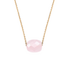 Necklace, Powdery Pink Quartz, Yellow Gold