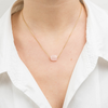 Collier, Quartz Rose Poudre, Or Jaune