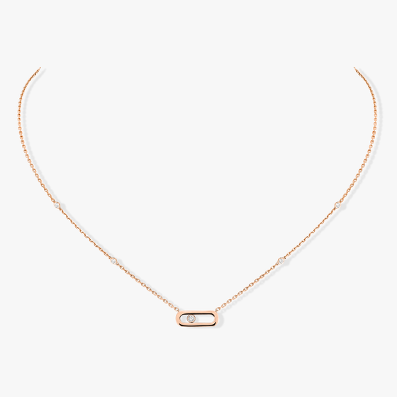 Pink Gold Diamond Necklace Gold Move Uno