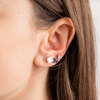 Earrings, Mother Of Pearl, Iolite, Diamonds, White Gold