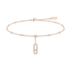 Move Uno pavé ankle bracelet Pink Gold Diamond Bracelet