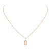 Move Uno Long Necklace Pink Gold Diamond Necklace