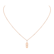  Move Uno Long Necklace Pink Gold Diamond Necklace