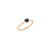 Bague Cœur Or Rose & Diamants Noirs
