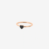 Bague Cœur Or Rose & Diamants Noirs