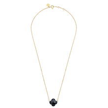  Onyx Clover Yellow Gold Necklace