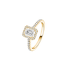 Bague solitaire Joy taille émeraude, moyen modèle