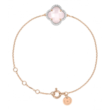  Bracelet, Milky Pink Quartz, Diamonds, Rose Gold