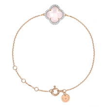  Bracelet Victoria Diamants Quartz Rose Milky + Diamants Or Rose