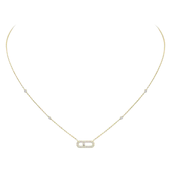Move Uno Pavé Yellow Gold Diamond Necklace
