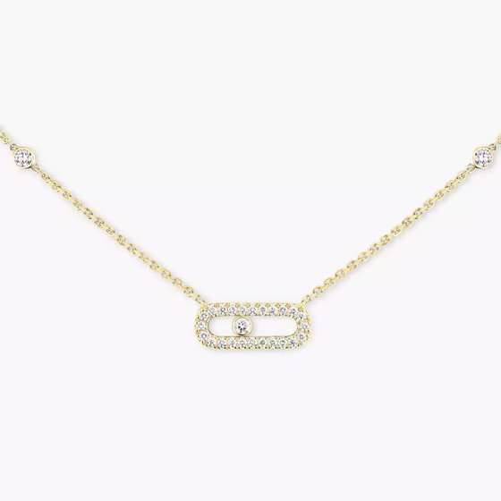 Move Uno Pavé Yellow Gold Diamond Necklace
