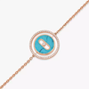 Lucky Move turquoise bracelet, small model Lucky Move PM diamond bracelet in pink gold and turquoise