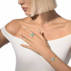 Lucky Move turquoise bracelet, small model Lucky Move PM diamond bracelet in pink gold and turquoise