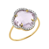 Ring, Pink Amethyst, Diamonds, Yellow Gold