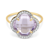 Ring, Pink Amethyst, Diamonds, Yellow Gold