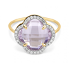 Bague, Amethyste Rose, Diamants, Or Jaune