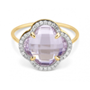 Ring, Pink Amethyst, Diamonds, Yellow Gold