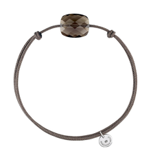  Bracelet, Smoky Quartz, Taupe Cord