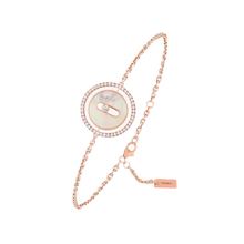  Lucky Move SM White Mother-of-Pearl Pink Gold Diamond Bracelet