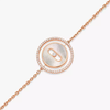 Lucky Move SM White Mother-of-Pearl Pink Gold Diamond Bracelet