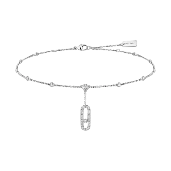 Move Uno Ankle Bracelet Pavé White Gold Diamond Bracelet