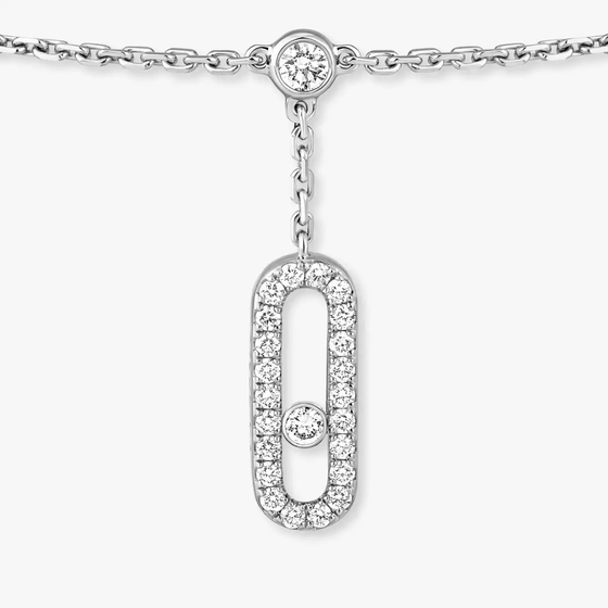 Move Uno Ankle Bracelet Pavé White Gold Diamond Bracelet