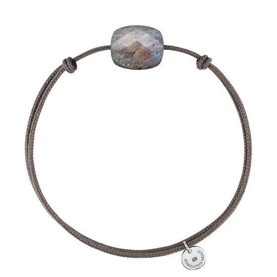 Bracelet, Labradorite, Cordon Taupe