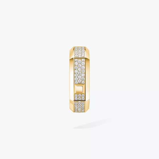 Moderniste pavé single hoop earring MM Yellow Gold Diamond Earrings