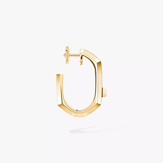 Moderniste pavé single hoop earring MM Yellow Gold Diamond Earrings