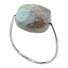  Bague, Labradorite, Or Blanc